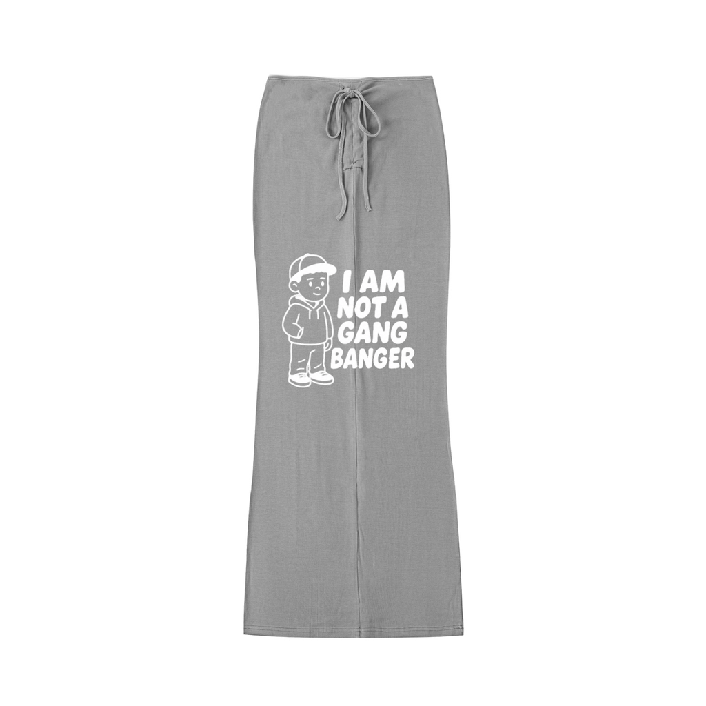 Dyed Washed Drawstring Maxi Skirt