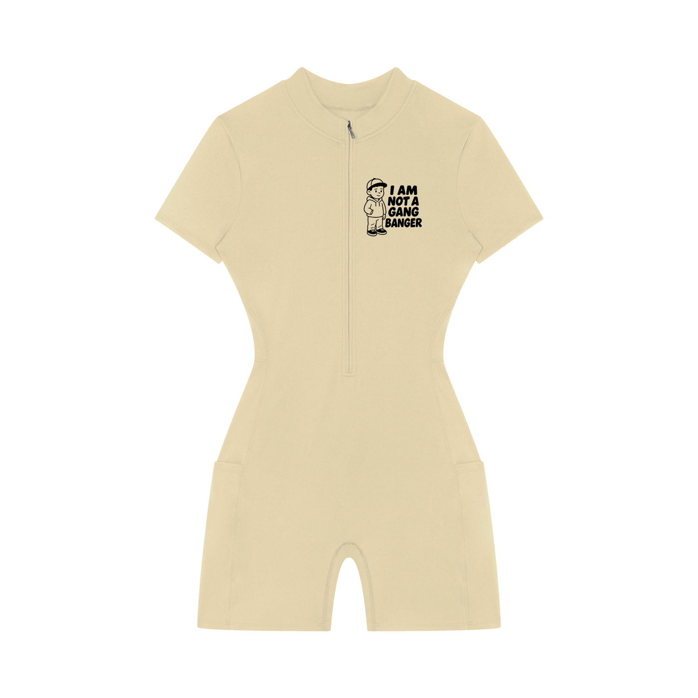 Women's Quarter-Zip Short Sleeve Romper