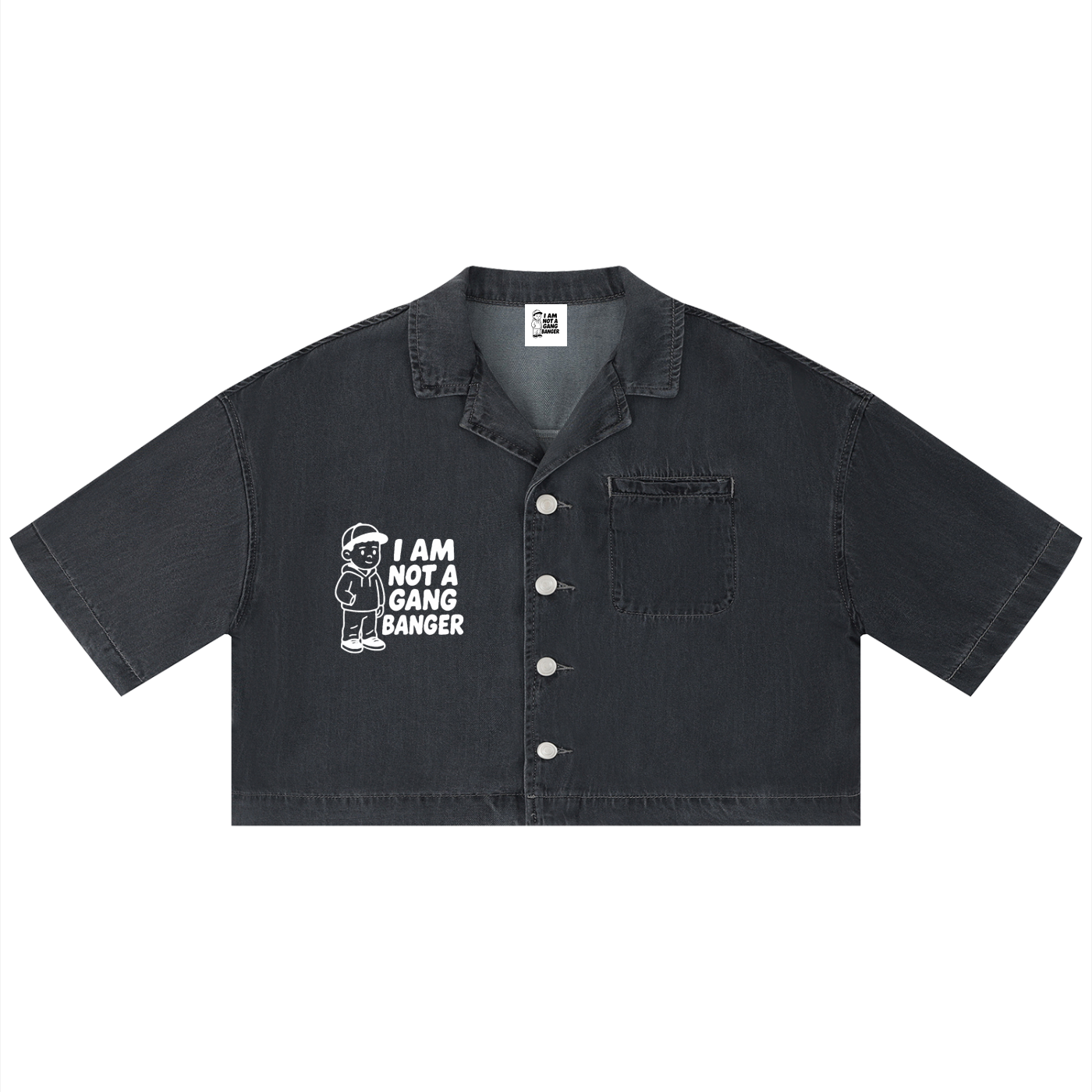 Women's Vintage Wash Boxy Cropped Shirt