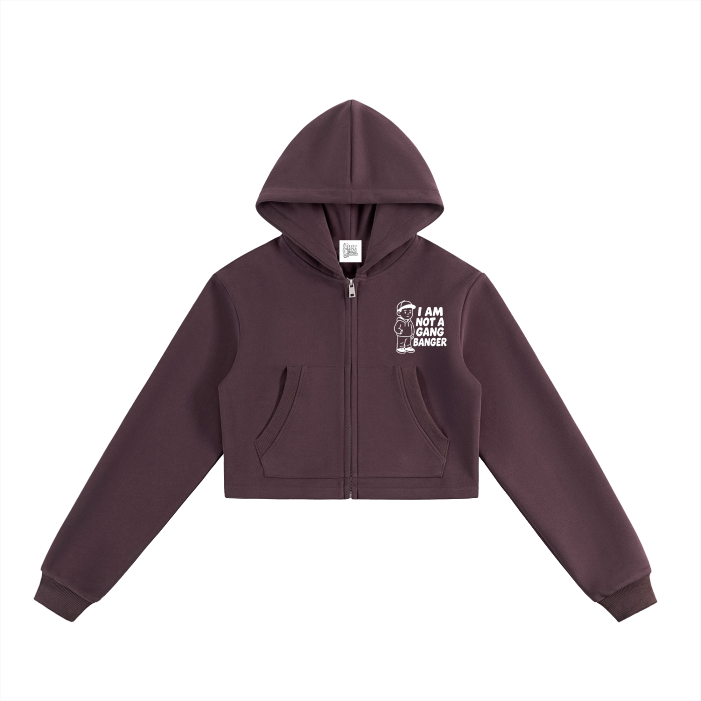Essential Cropped Zip-Up Hoodie