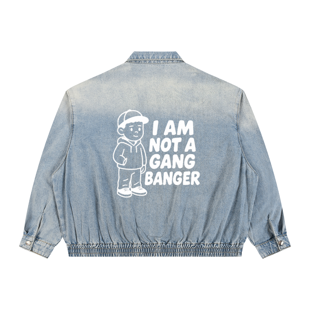 Unisex Vintage Wash Full-Zip Denim Jacket