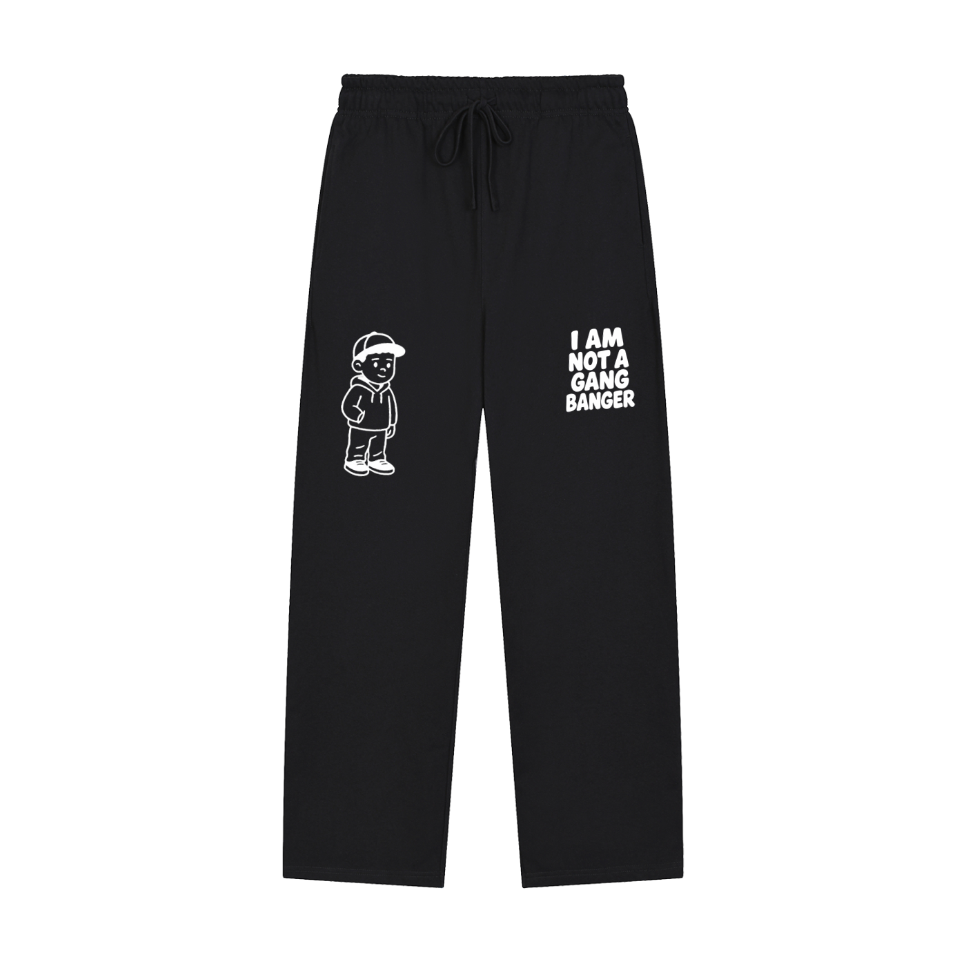 Solid Color Straight-Leg Sweatpants