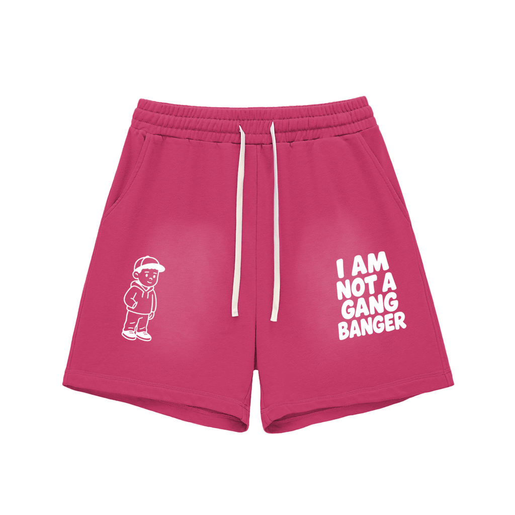 Sun Fade Raw Edge Cotton Shorts