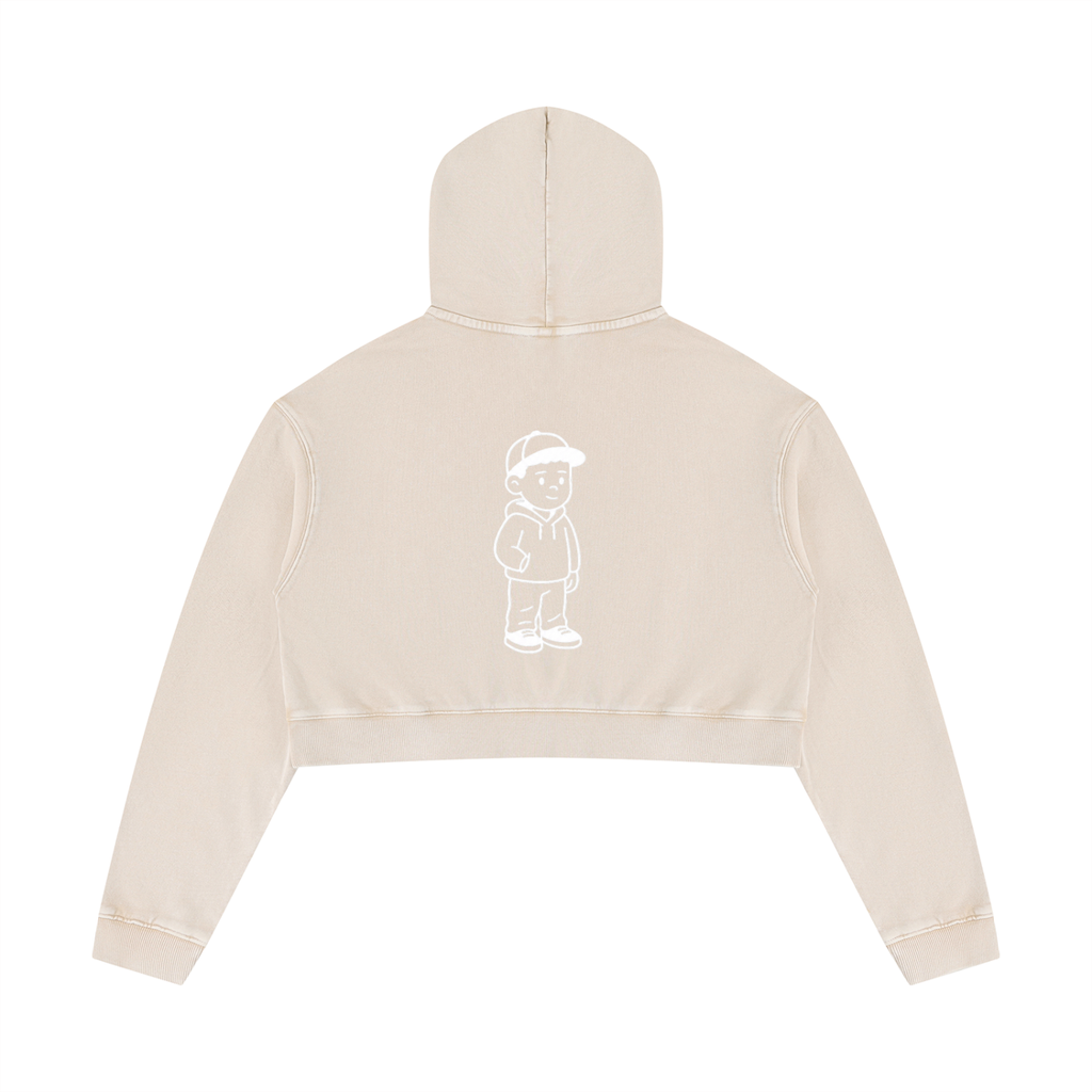 Women’s Mineral Washed Crop Hoodie