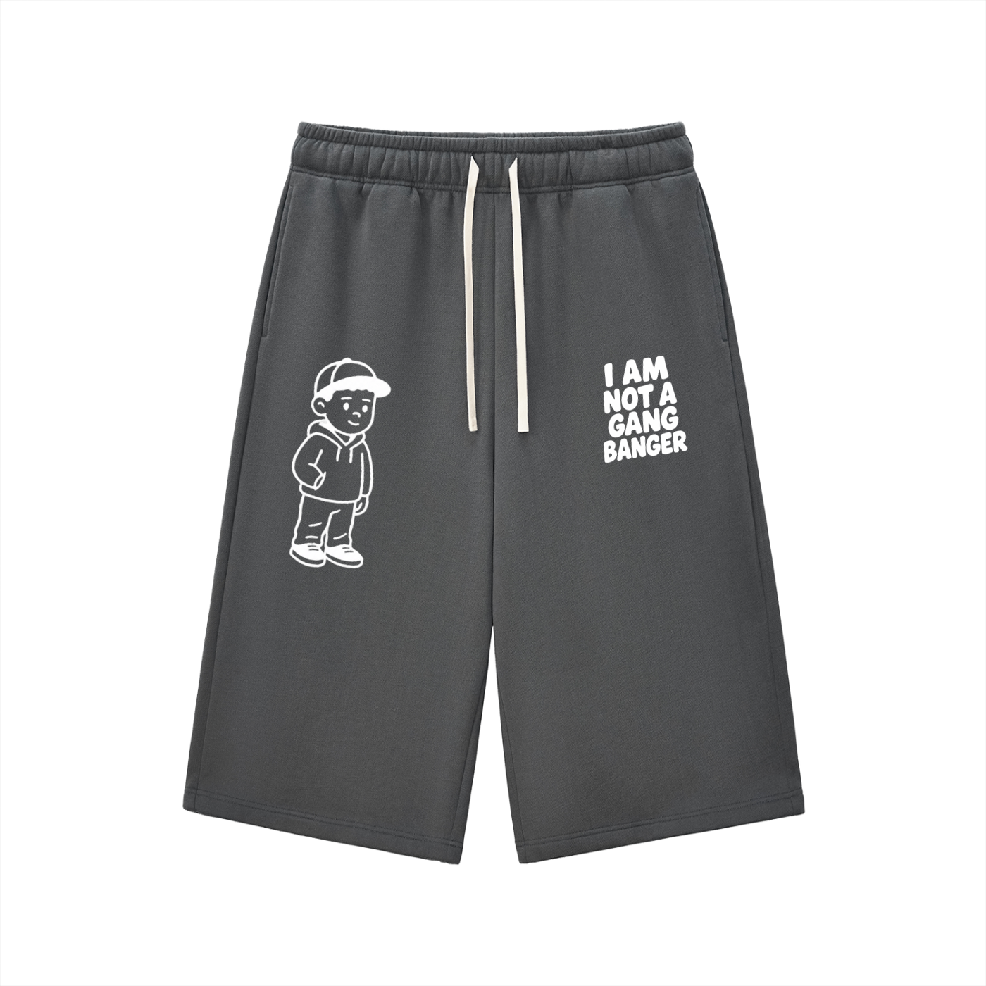 Relaxed Drawstring Three-quarter Sweatpants