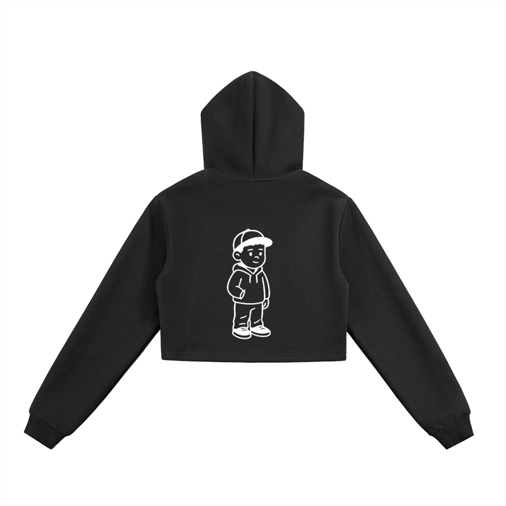 Essential Cropped Zip-Up Hoodie