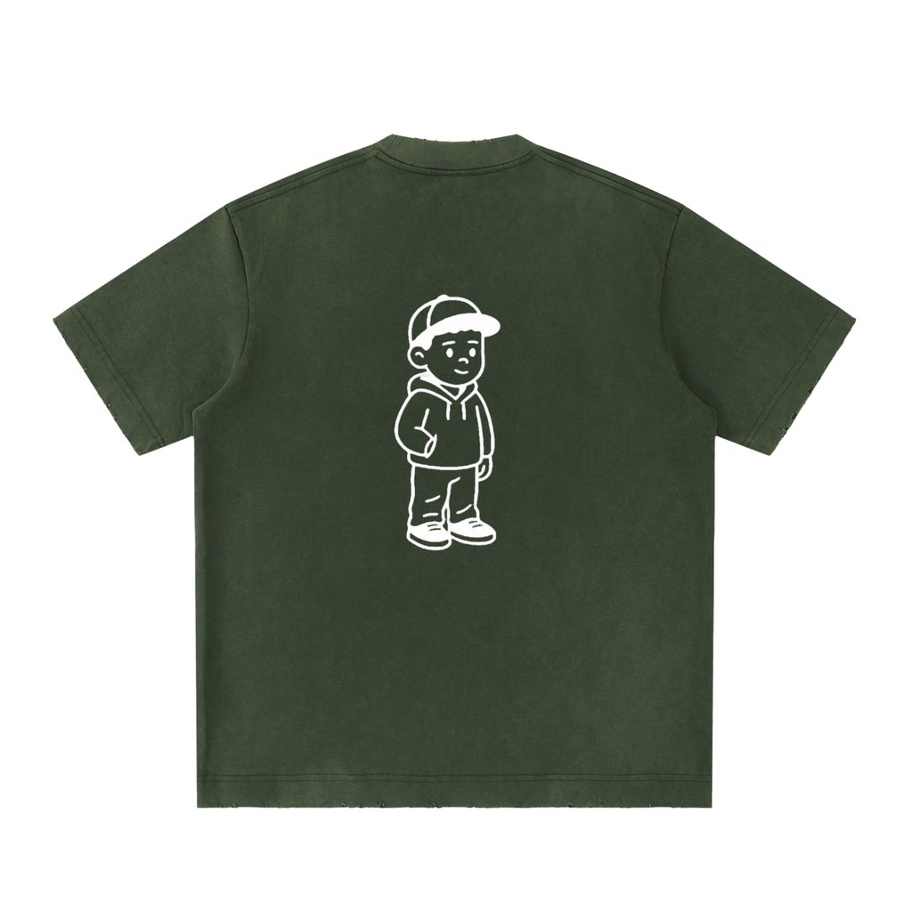 Heavyweight Vintage Washed Frayed T-Shirt