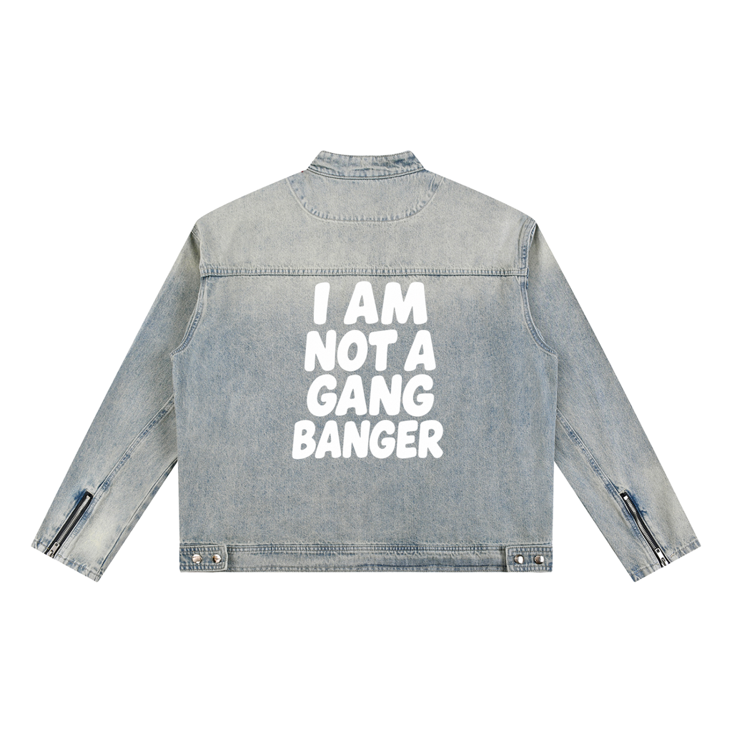 Vintage Wash Zip Denim Jacket