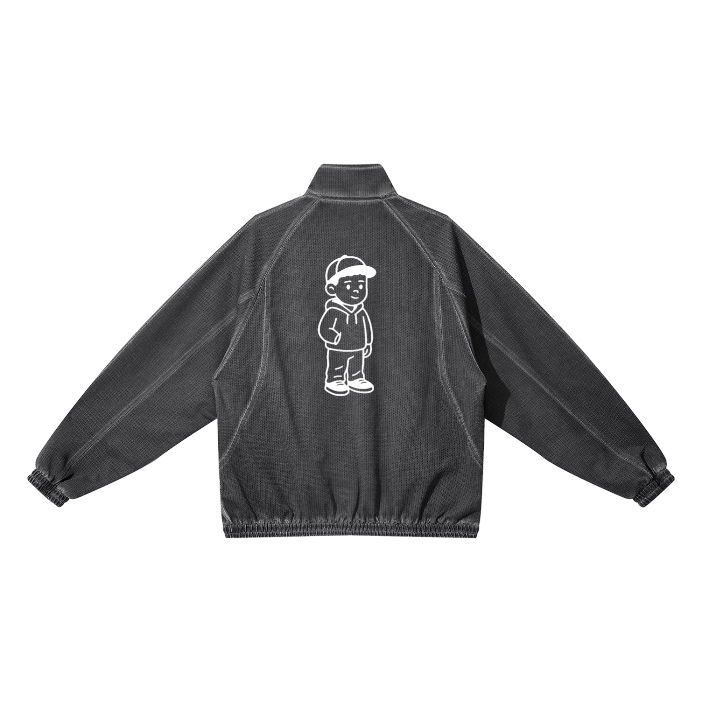 Unisex Vintage Wash Full Zip Mesh Jacket