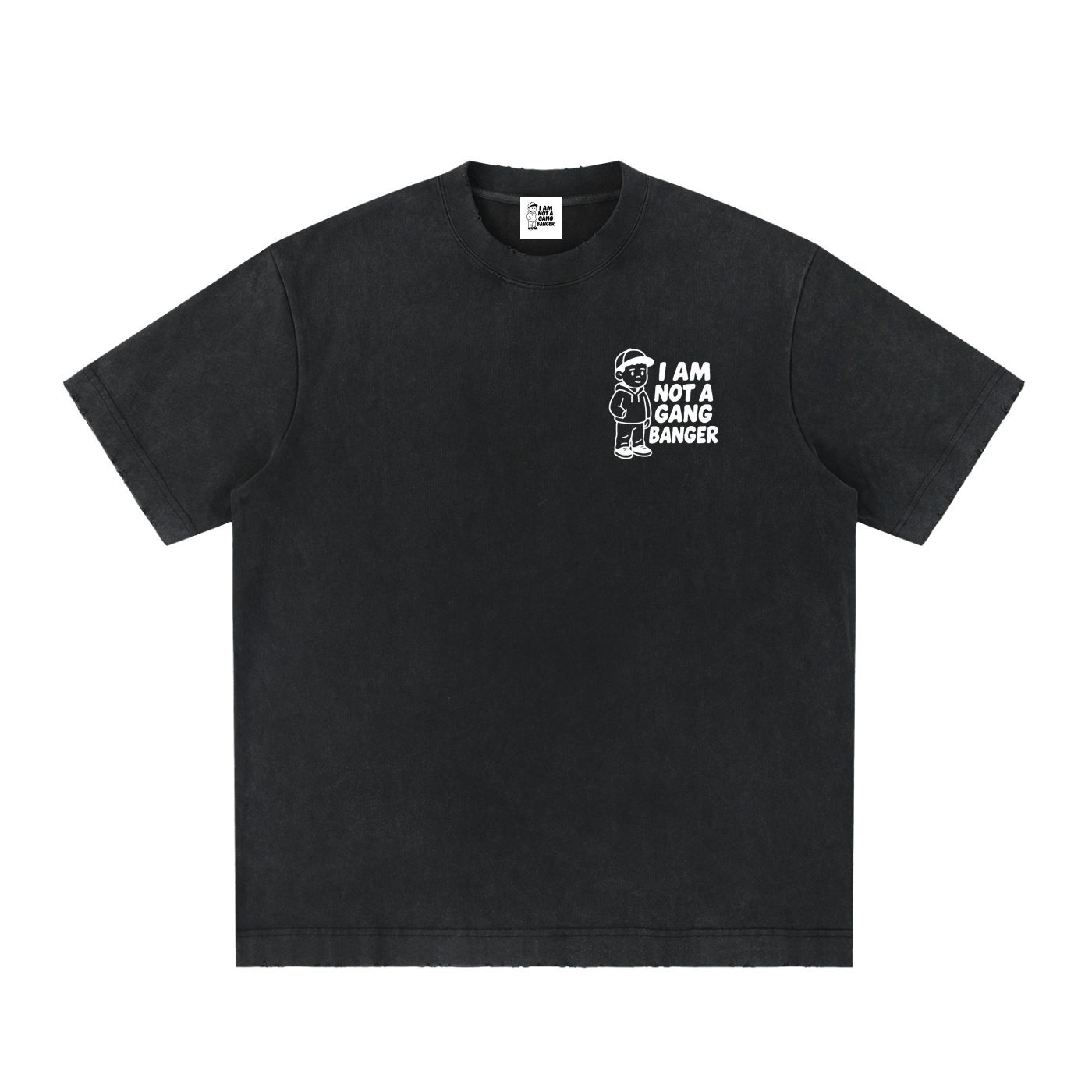 Unisex Heavyweight Vintage Washed Frayed T-Shirt