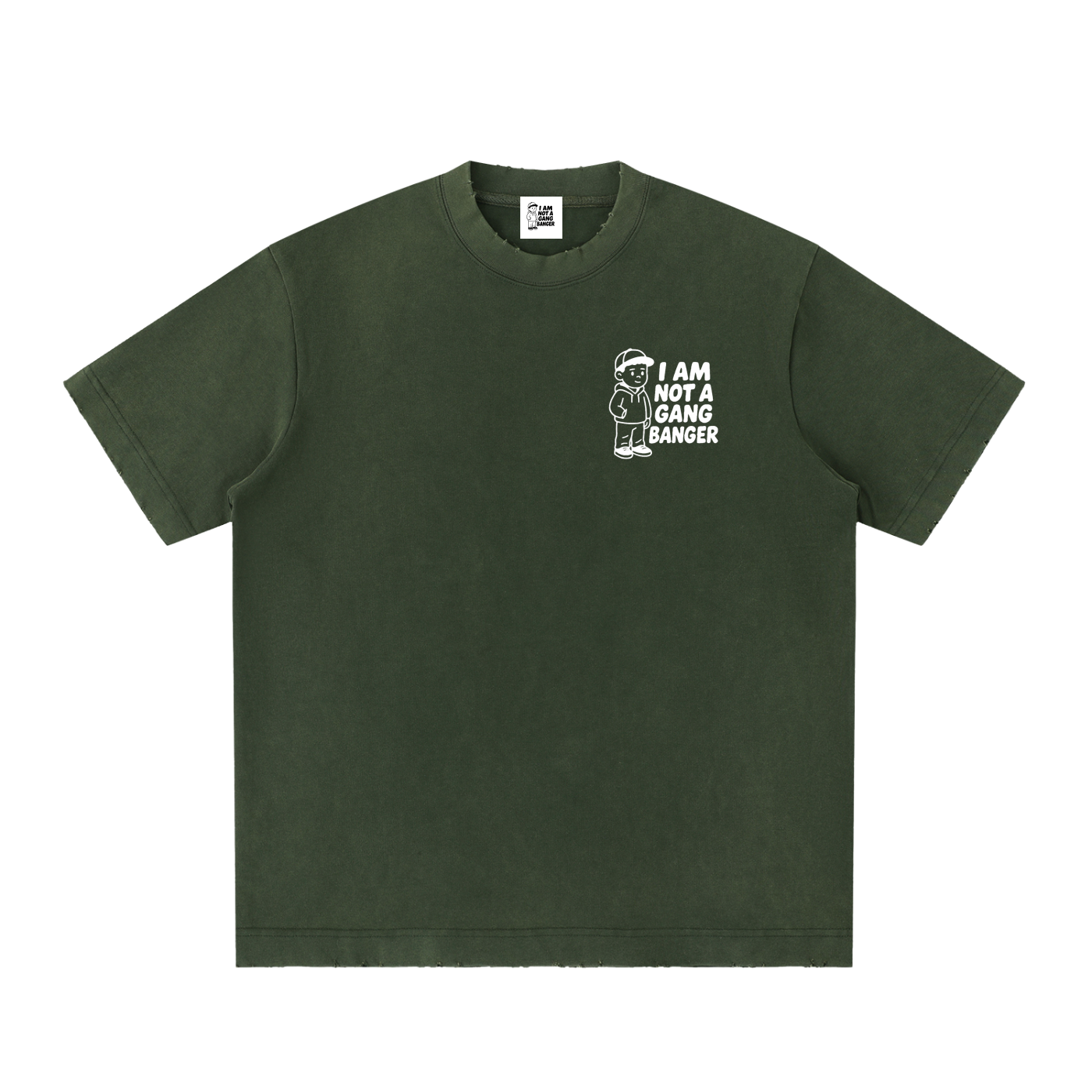 Unisex Heavyweight Vintage Washed Frayed T-Shirt