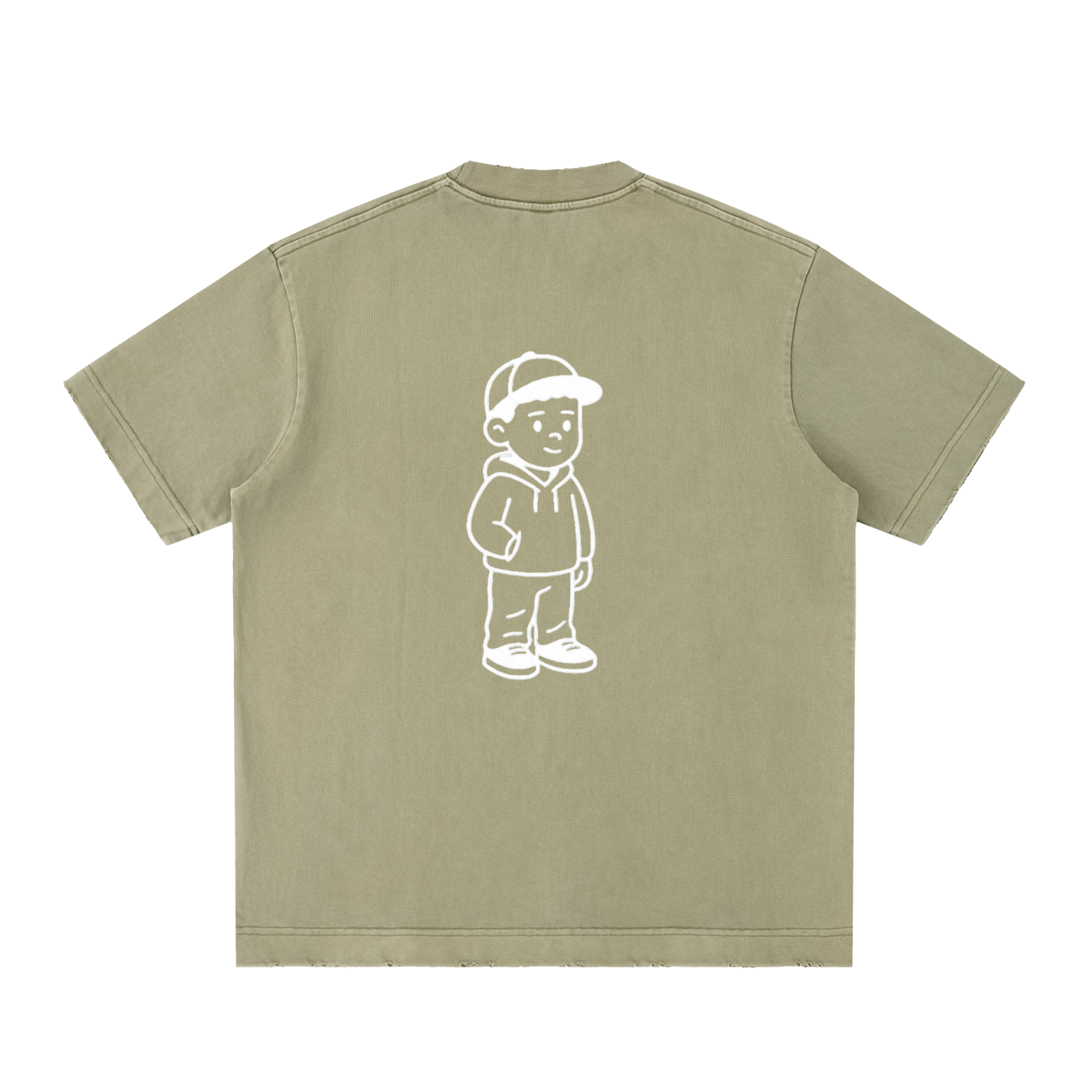 Heavyweight Vintage Washed Frayed T-Shirt