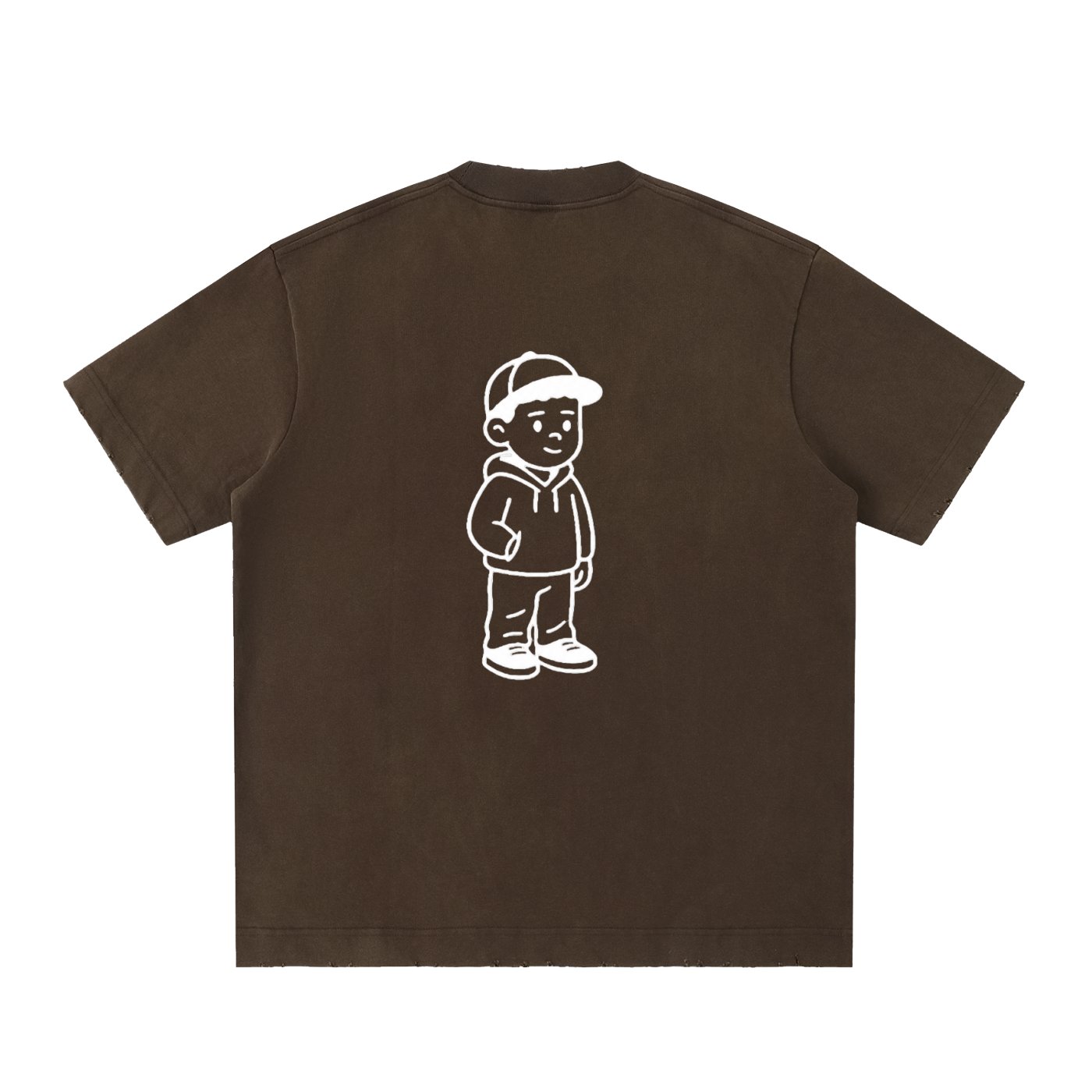 Heavyweight Vintage Washed Frayed T-Shirt