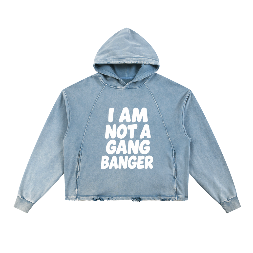 Vintage Washed Frayed-Hem Hoodie