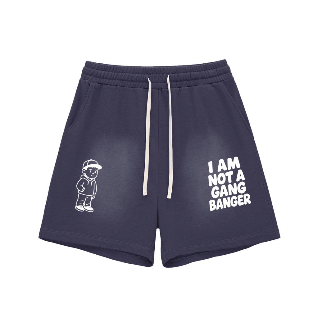 Sun Fade Raw Edge Cotton Shorts