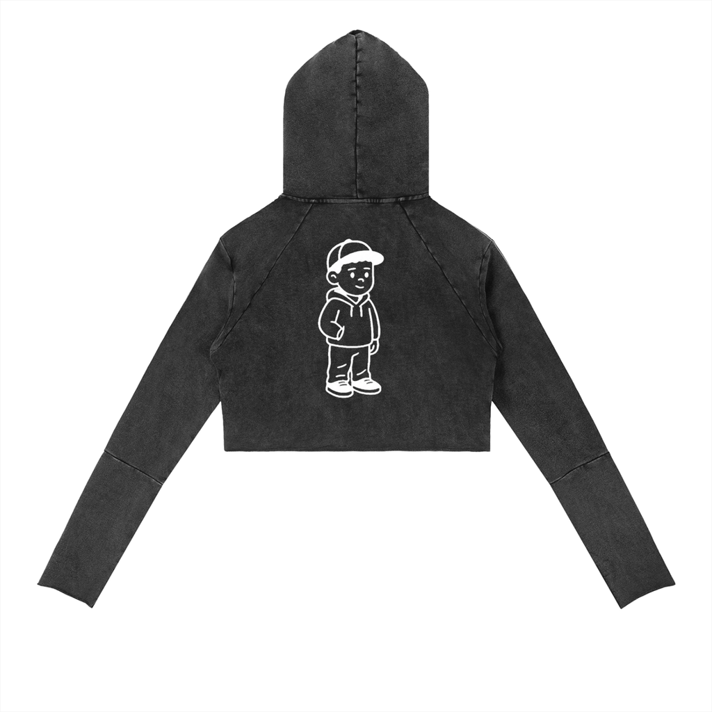 Vintage Washed Raw Edge Hoodie