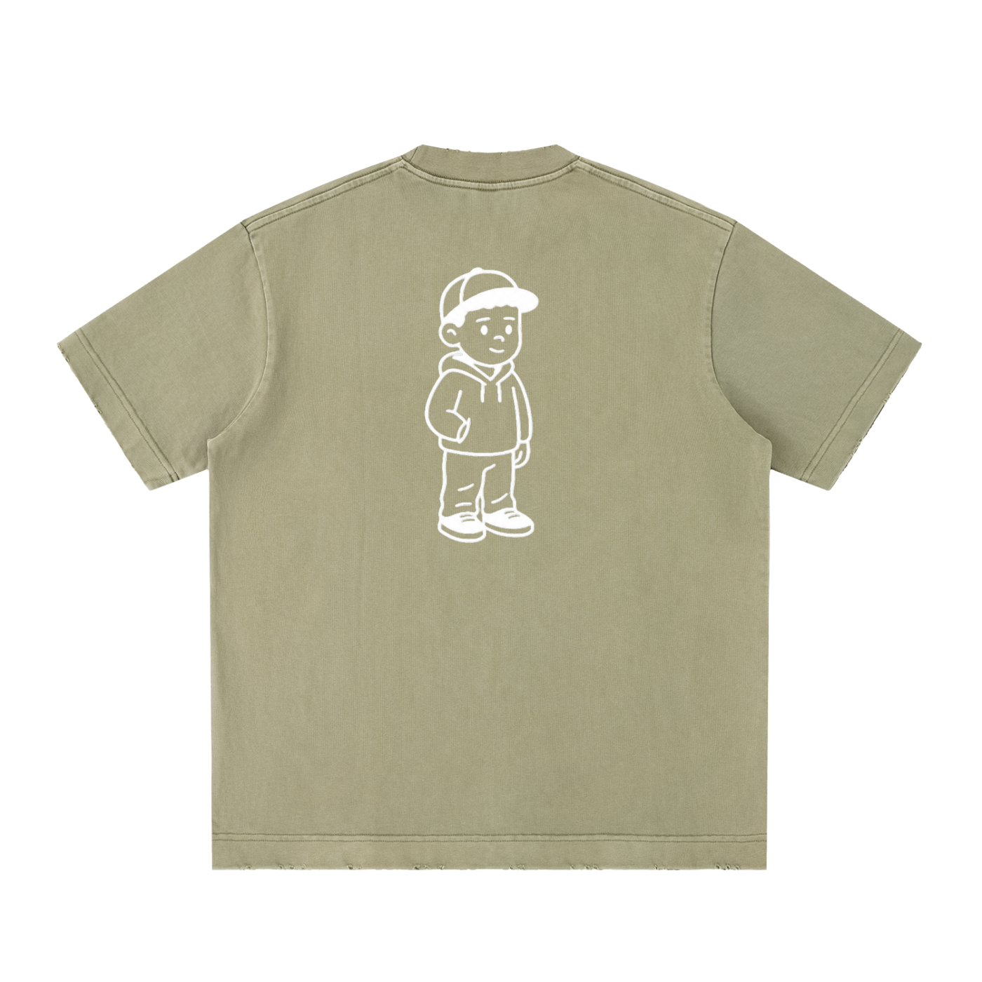 Heavyweight Vintage Washed Frayed T-Shirt