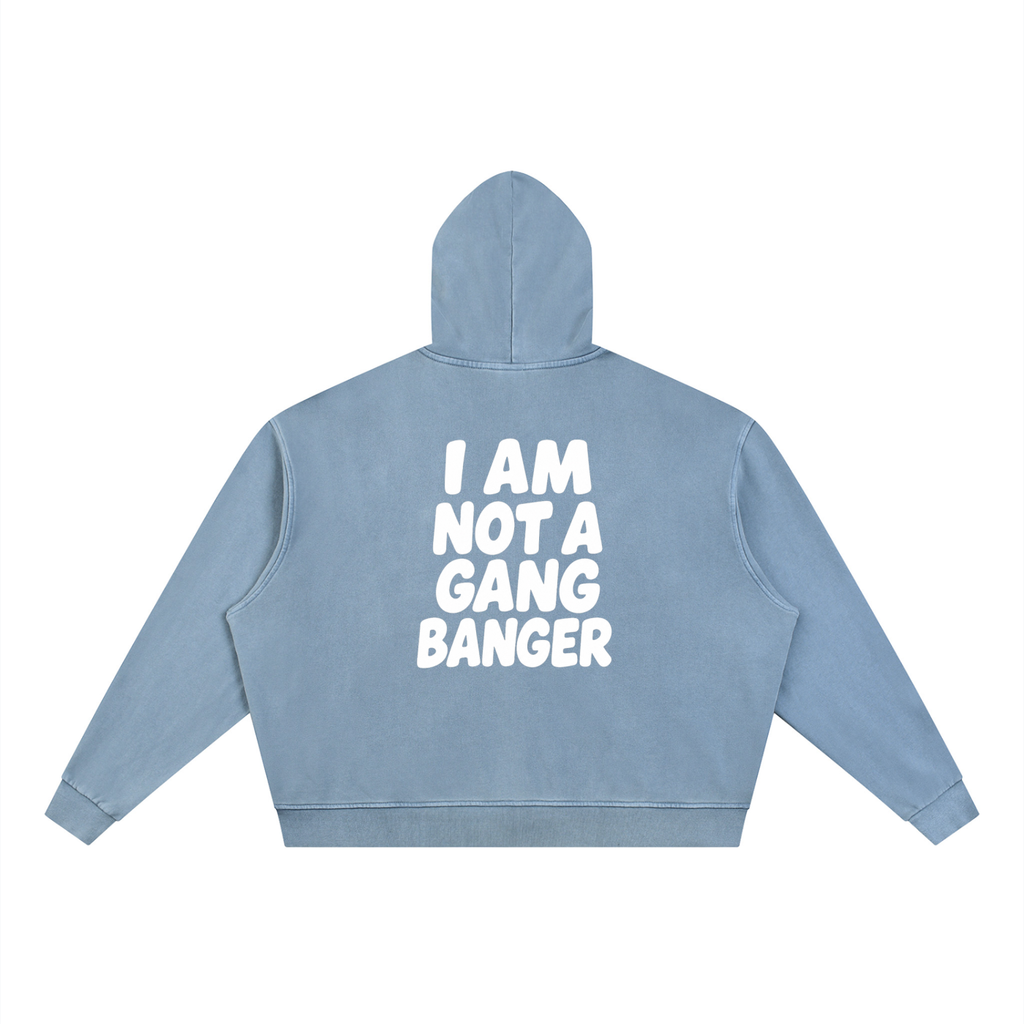 Unisex Vintage Wash Full Zip Boxy Hoodie