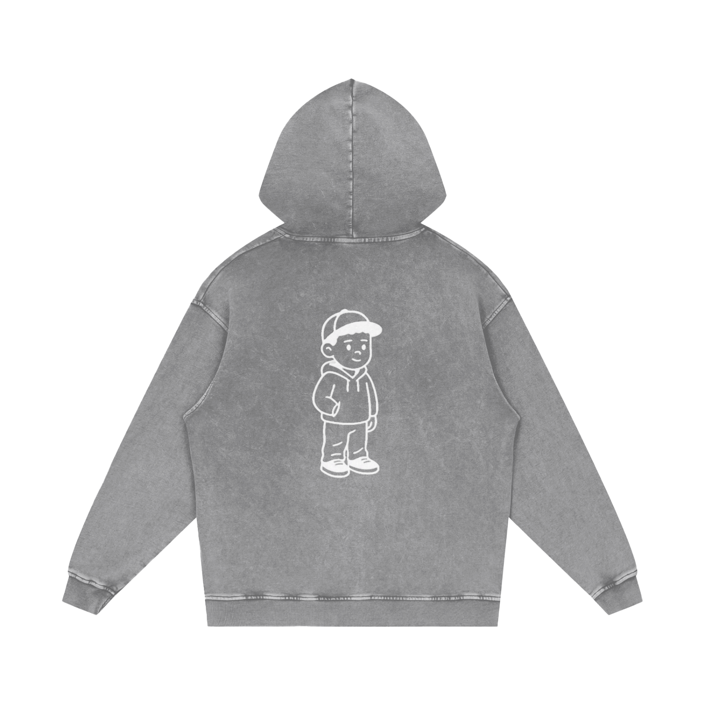 Snow Washed Loose Cotton Hoodie