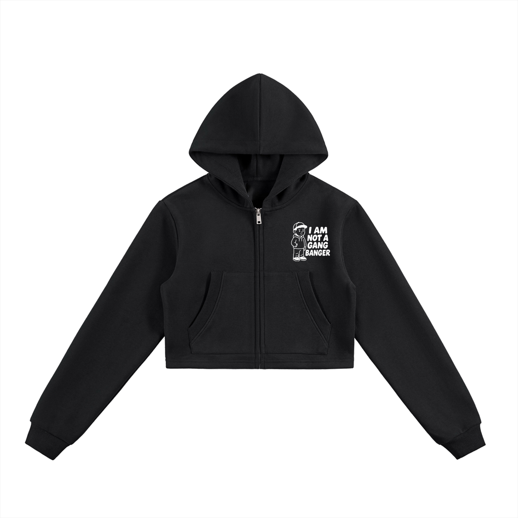 Essential Cropped Zip-Up Hoodie