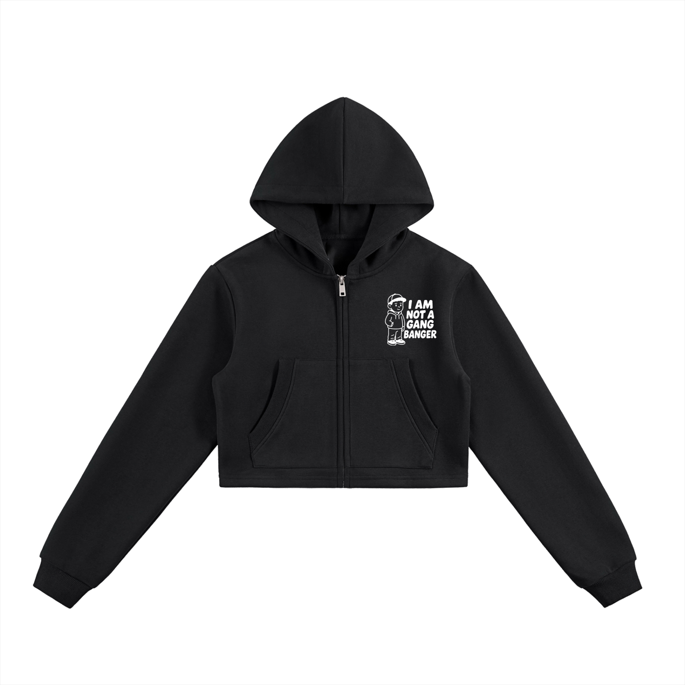 Essential Cropped Zip-Up Hoodie
