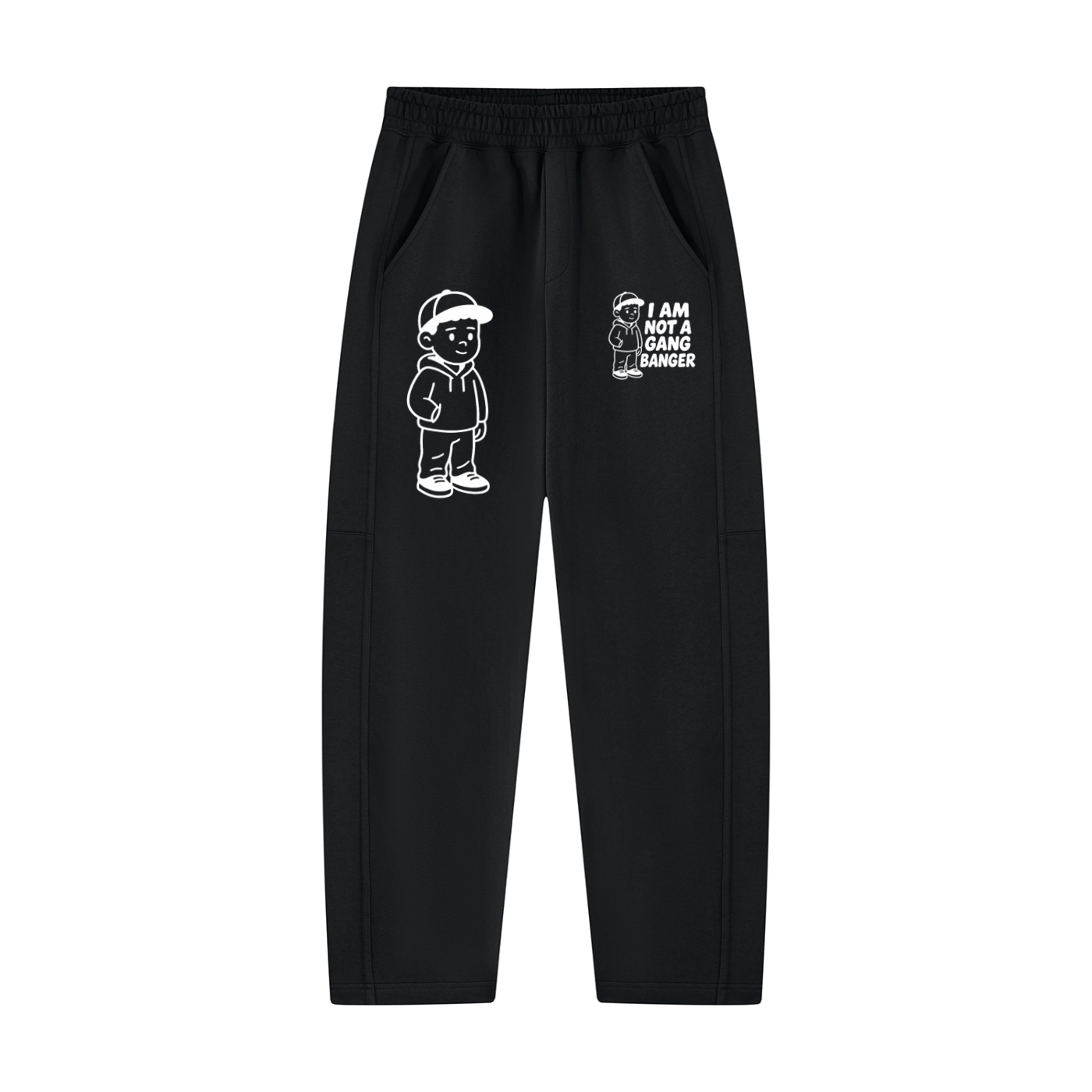 Unisex Tapered Straight Hem Sweatpants