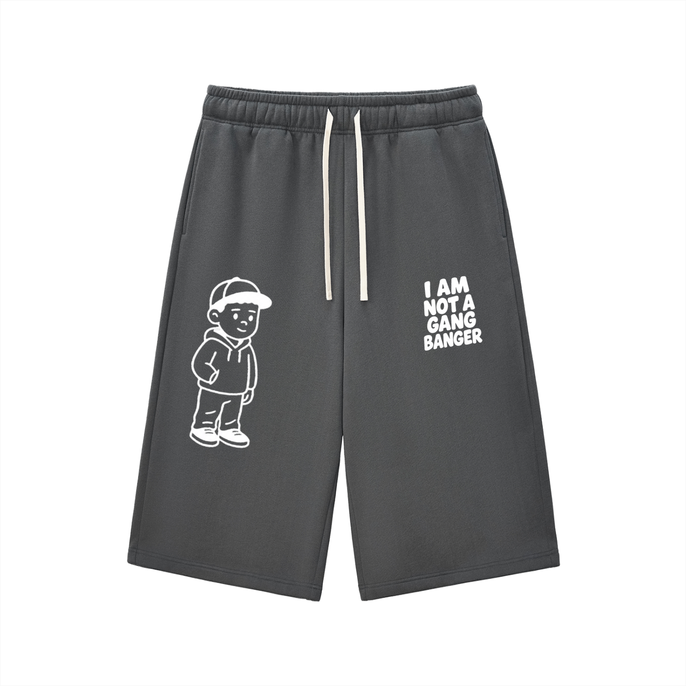 Relaxed Drawstring Three-quarter Sweatpants