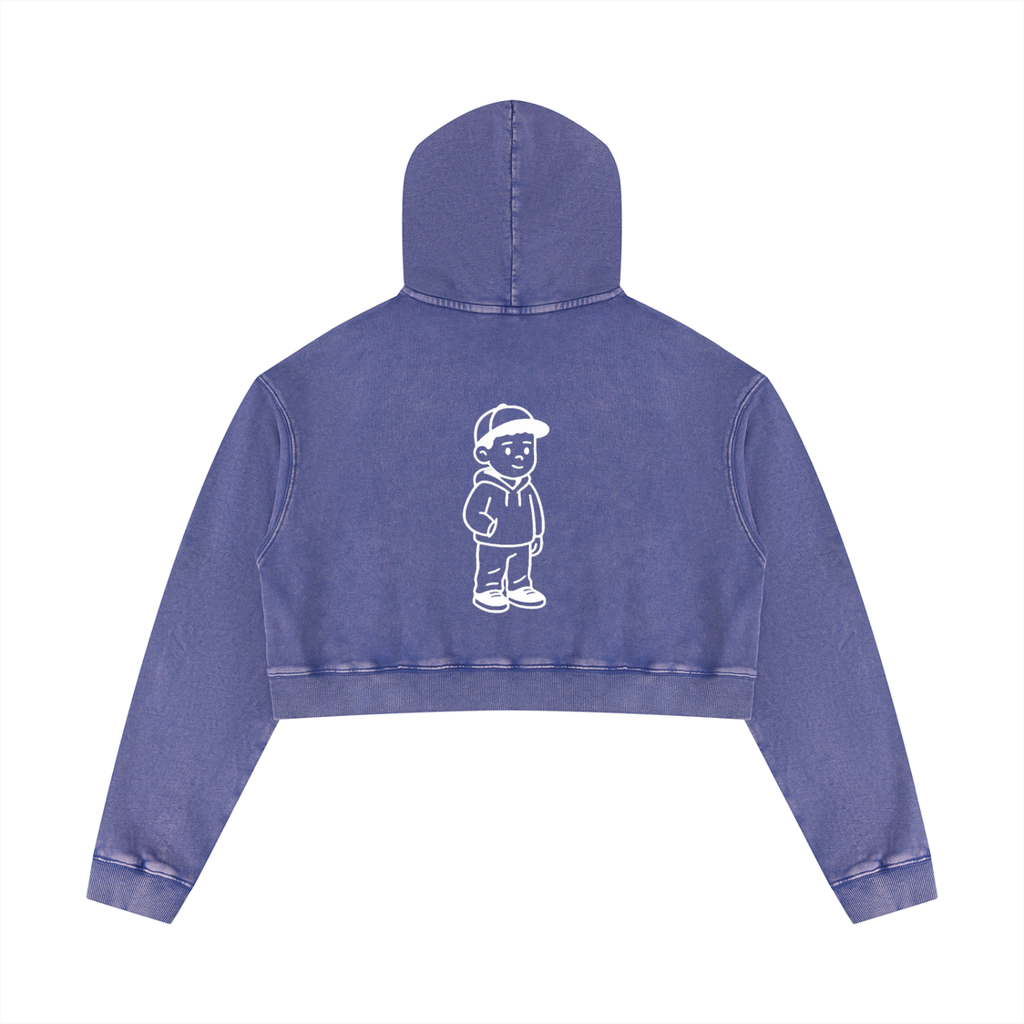 Women’s Mineral Washed Crop Hoodie