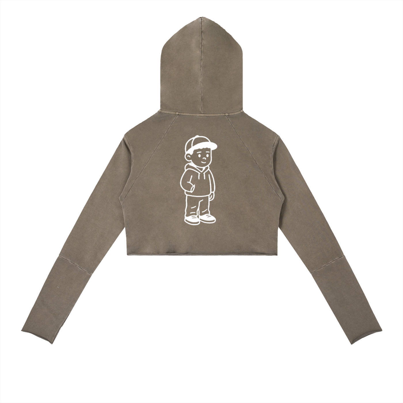 Vintage Washed Raw Edge Hoodie