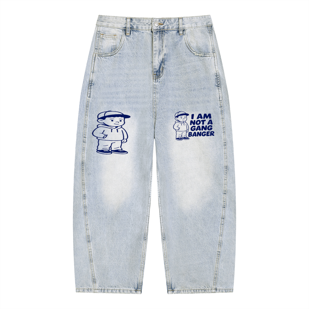 Men's Vintage Wash Sunfade Barrel Leg Jeans