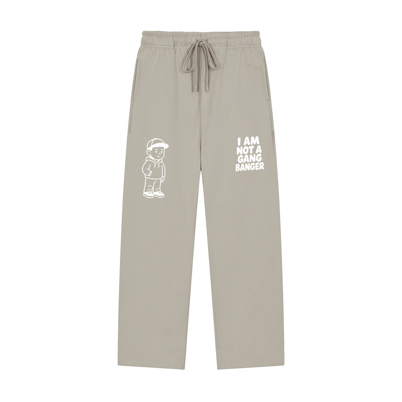 Solid Color Straight-Leg Sweatpants