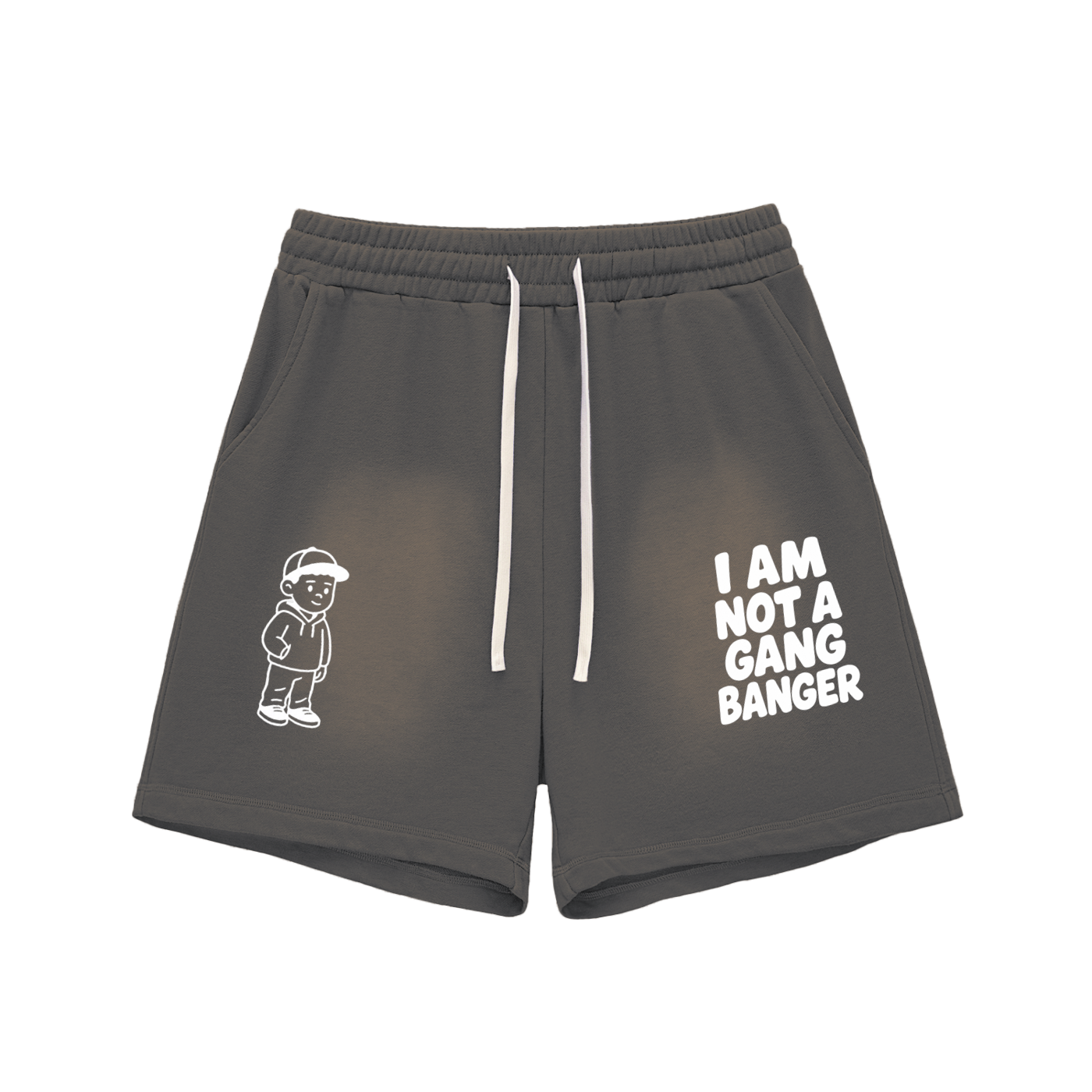 Sun Fade Raw Edge Cotton Shorts