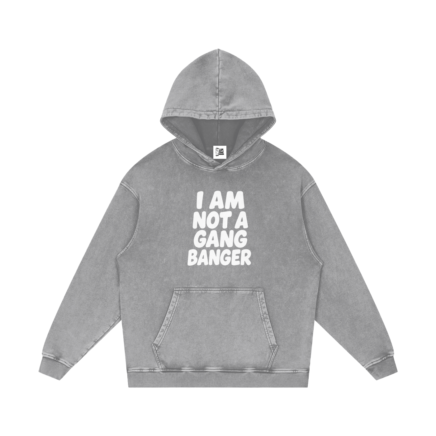 Snow Washed Loose Cotton Hoodie