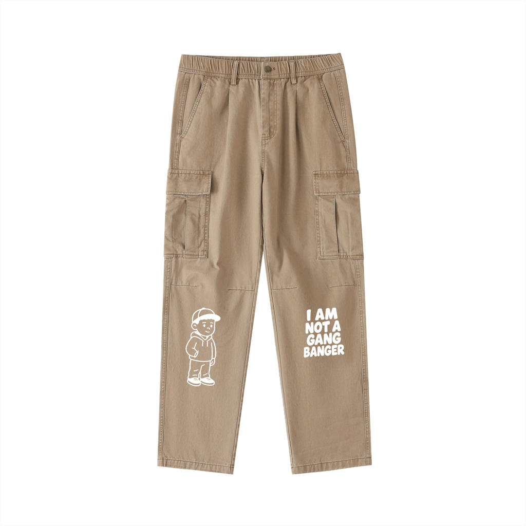 Cotton Elastic-Waist Cargo Pants
