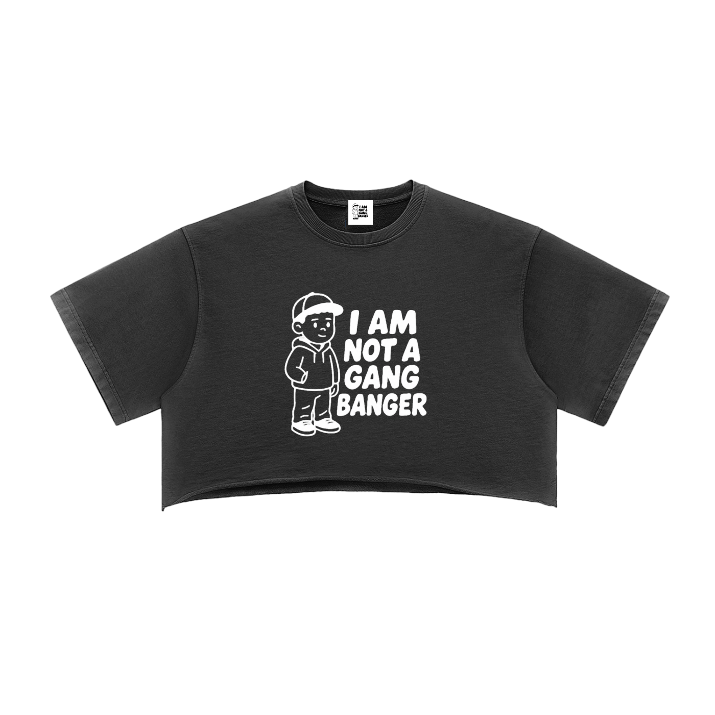 Women's Snow Washed Raw Edge Crop Top