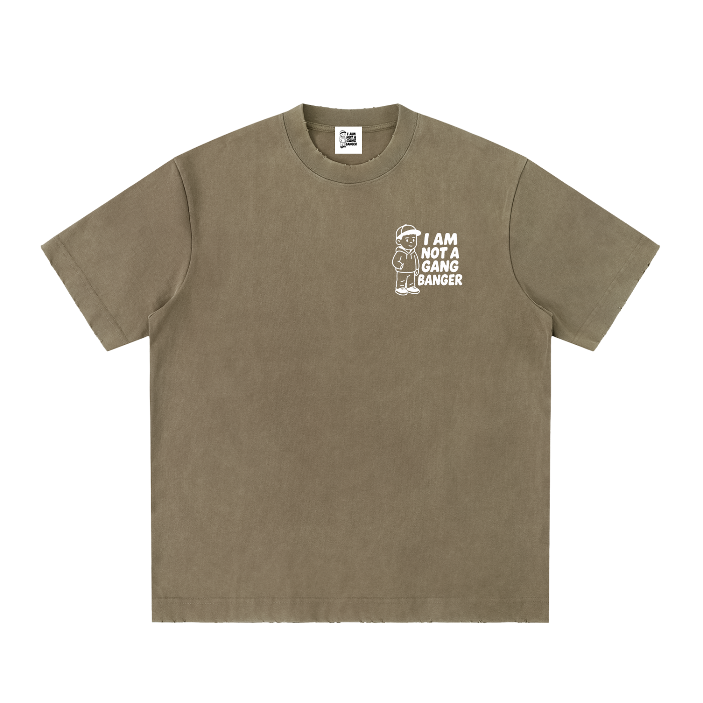 Unisex Heavyweight Vintage Washed Frayed T-Shirt