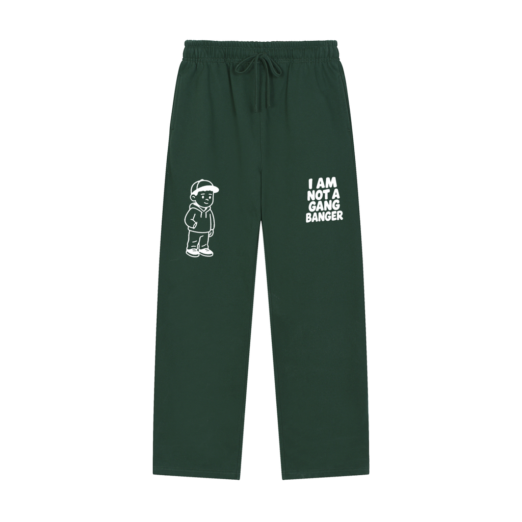 Solid Color Straight-Leg Sweatpants