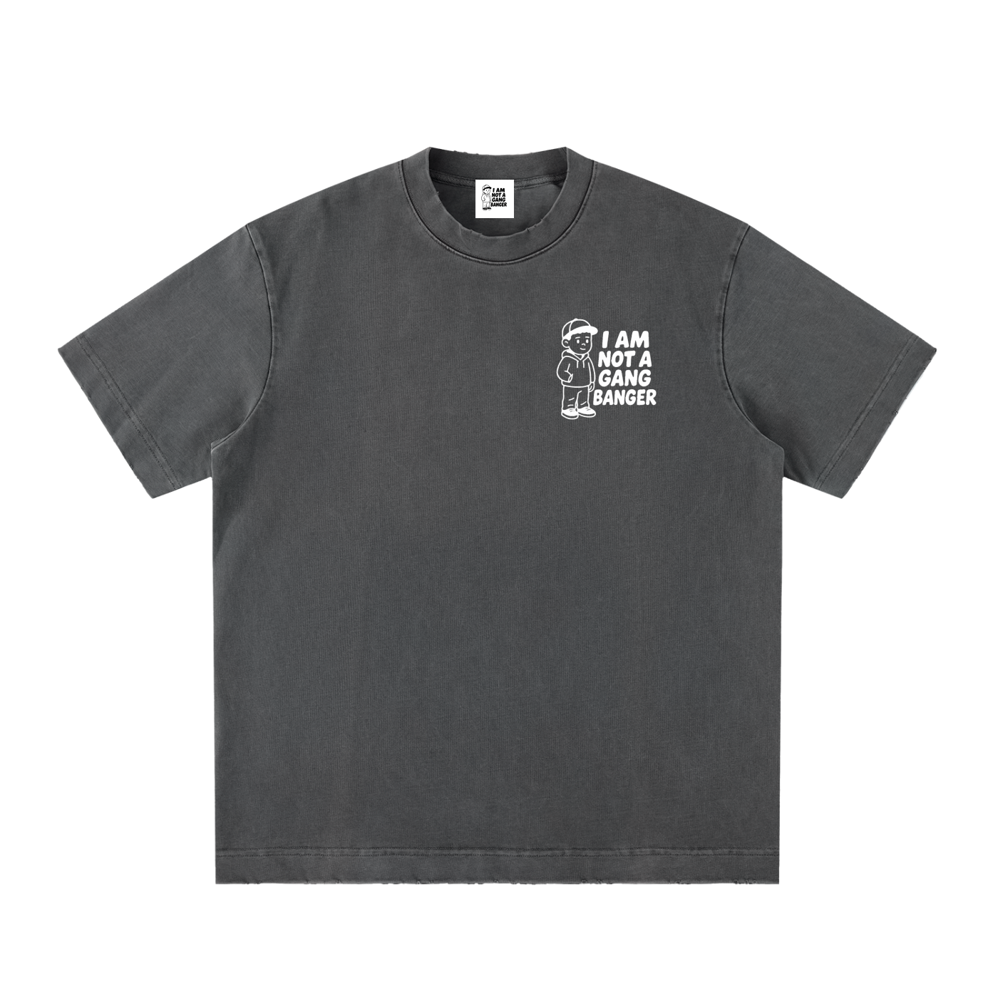 Unisex Heavyweight Vintage Washed Frayed T-Shirt
