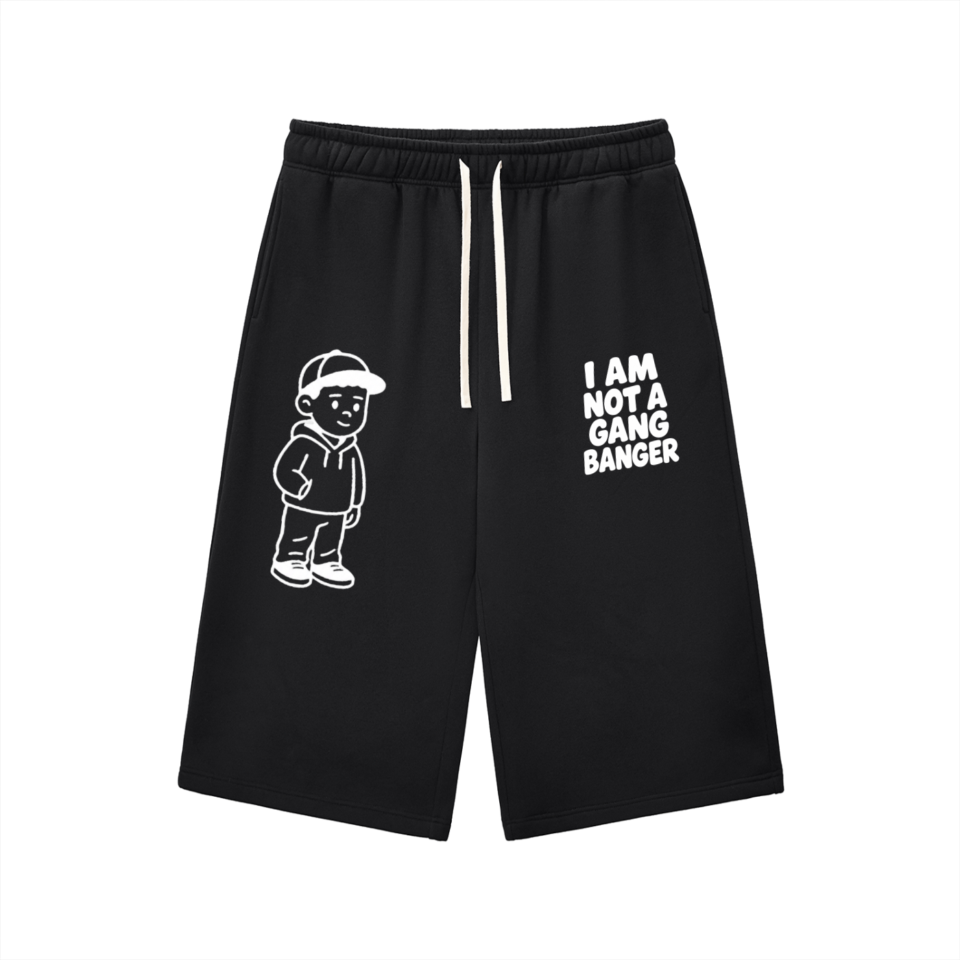 Relaxed Drawstring Three-quarter Sweatpants