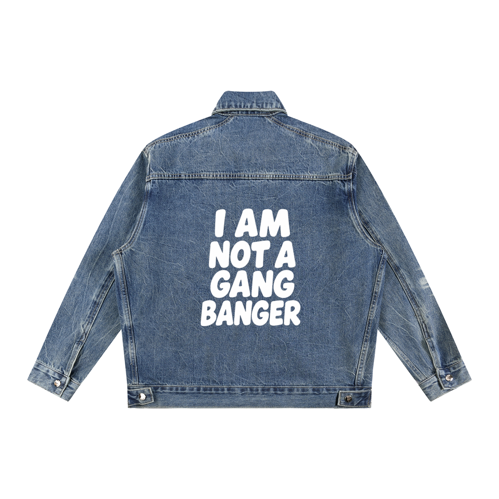 Vintage Wash Zip Up Denim Jacket