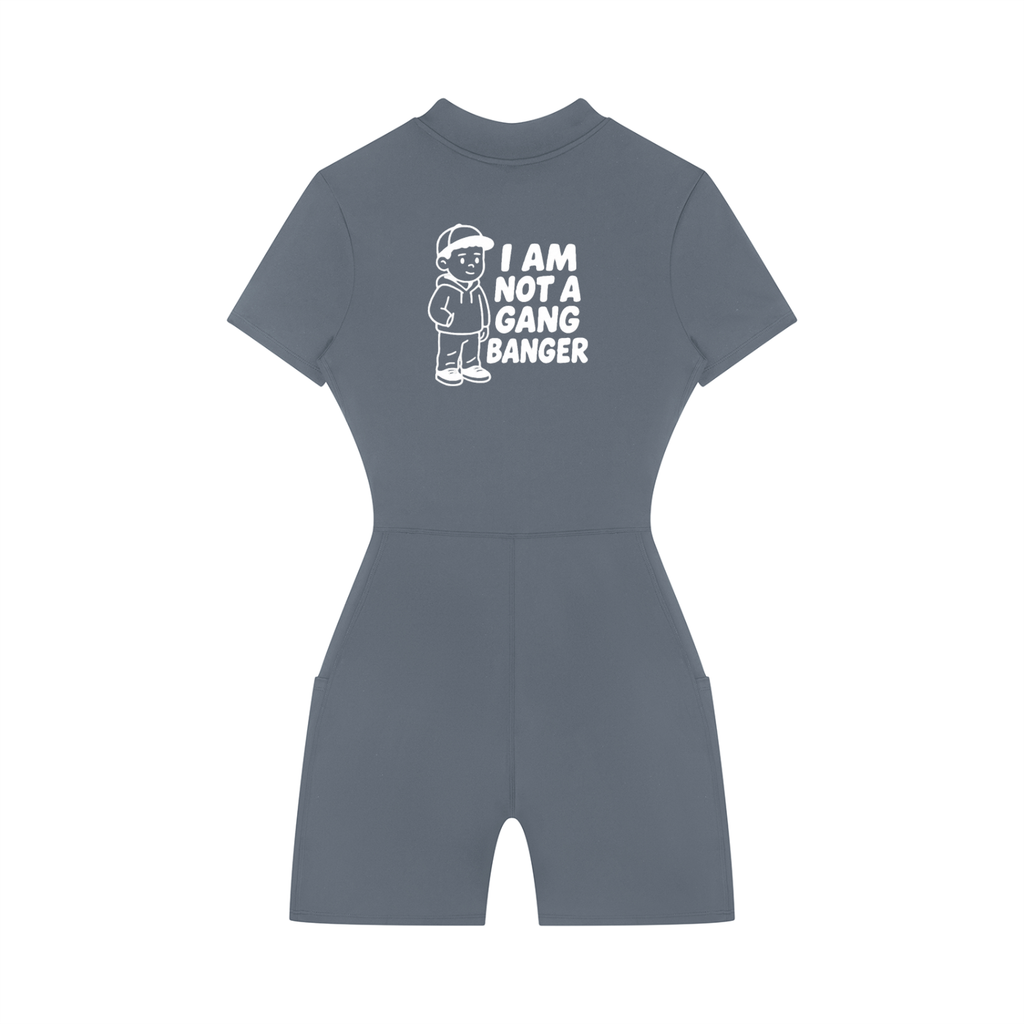 Women's Quarter-Zip Short Sleeve Romper