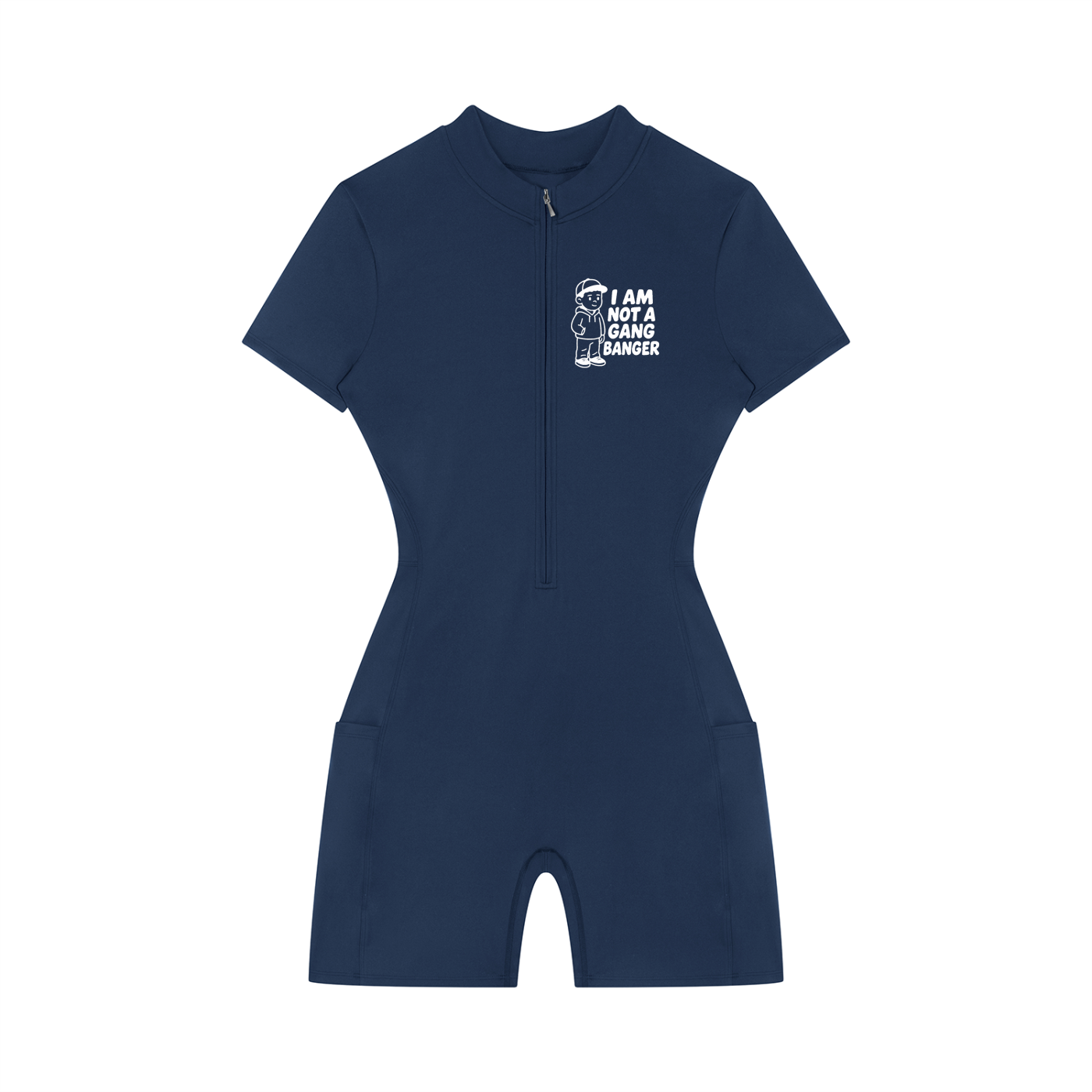 Women's Quarter-Zip Short Sleeve Romper