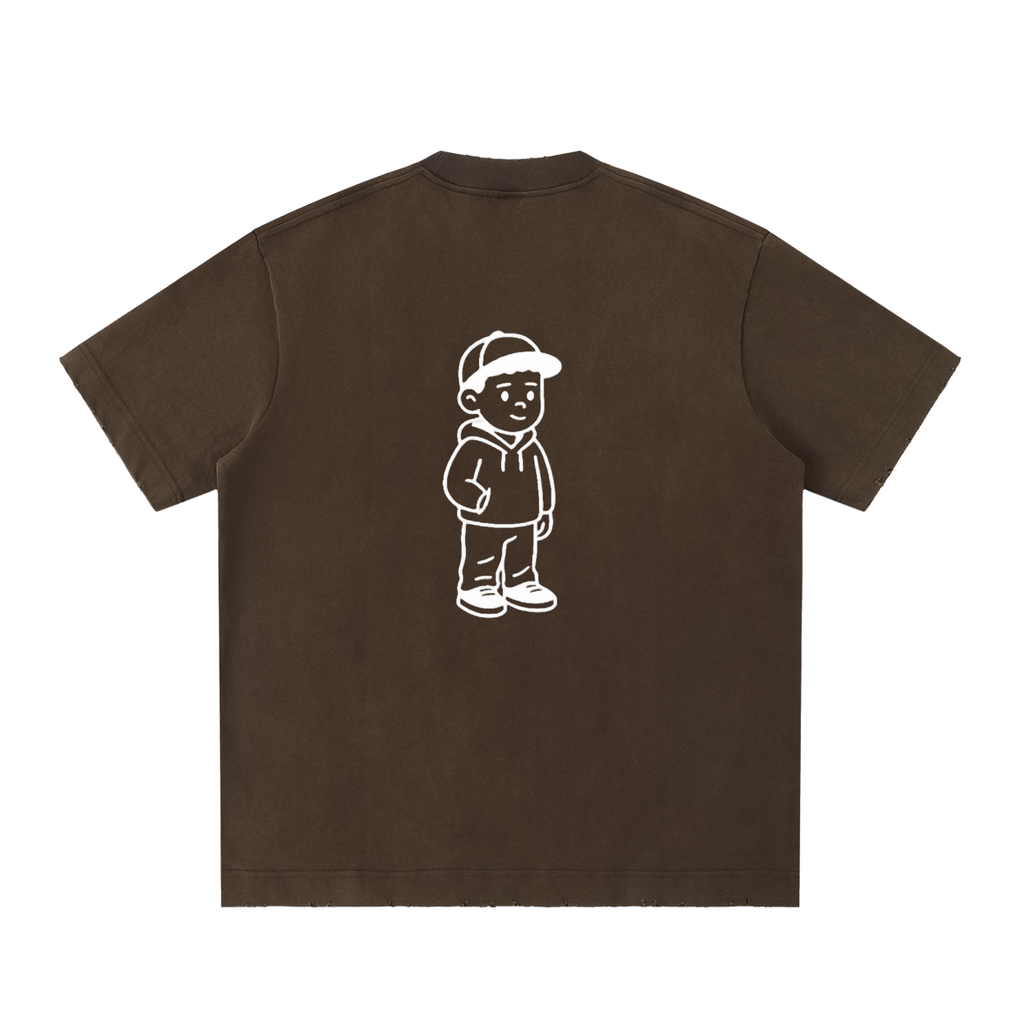 Heavyweight Vintage Washed Frayed T-Shirt