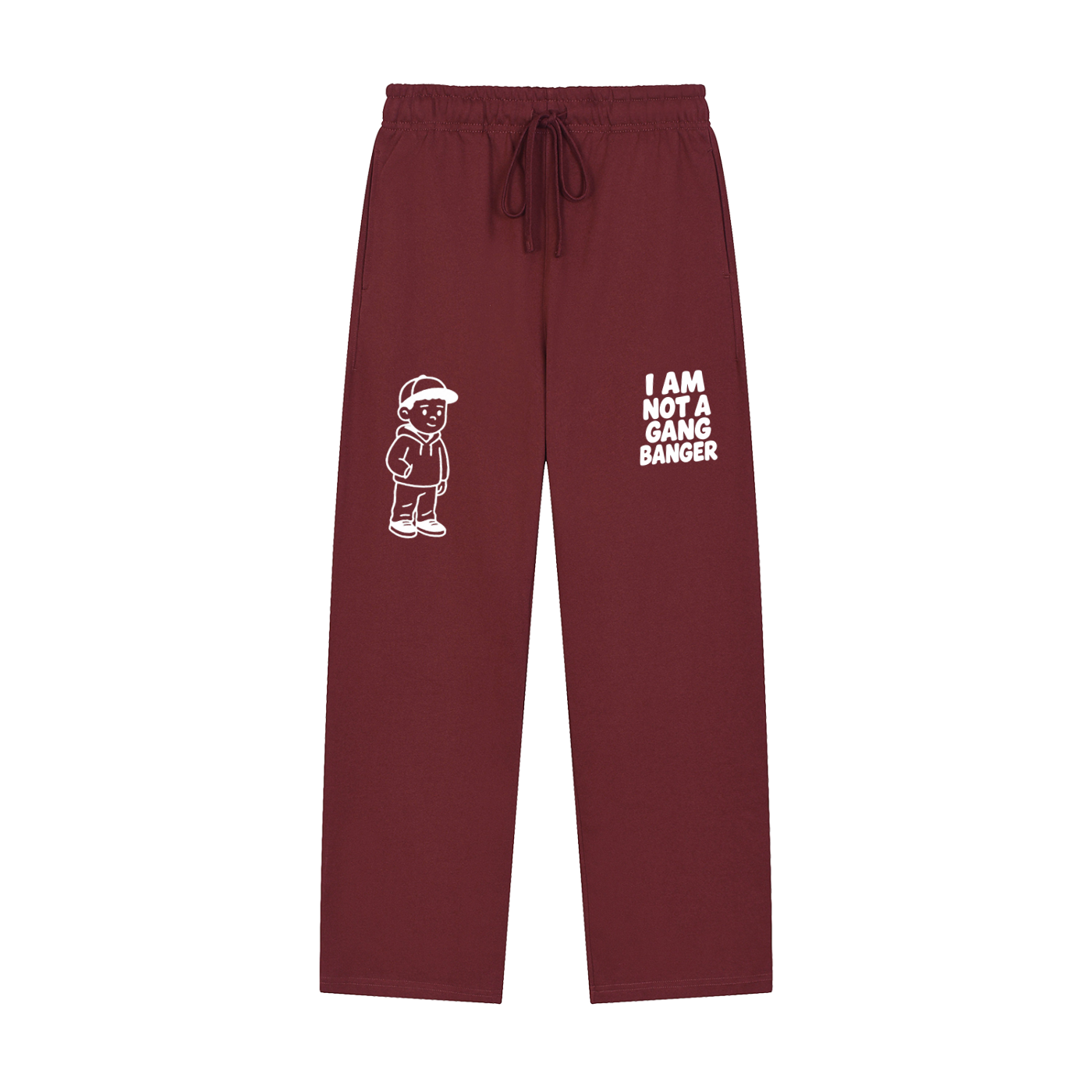 Solid Color Straight-Leg Sweatpants