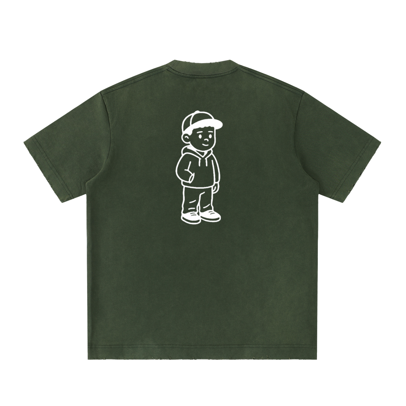 Heavyweight Vintage Washed Frayed T-Shirt