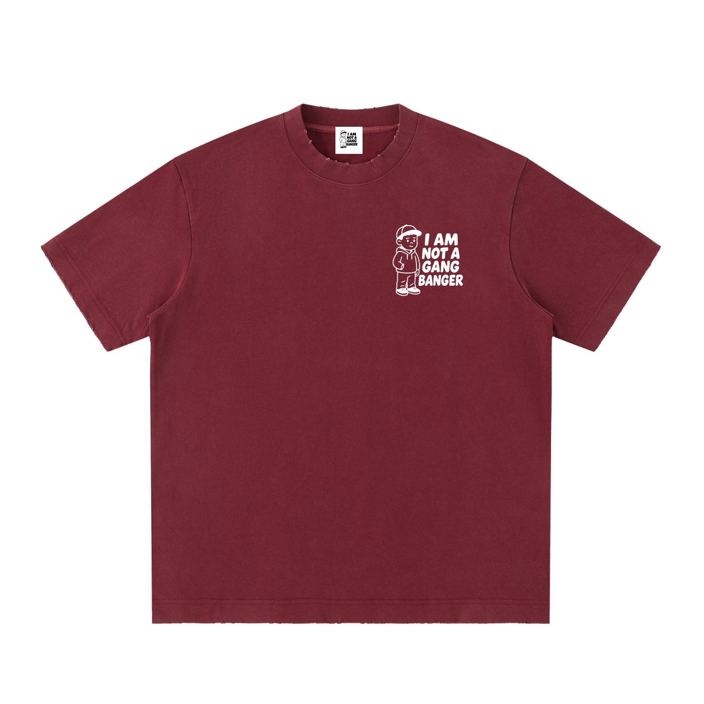Unisex Heavyweight Vintage Washed Frayed T-Shirt