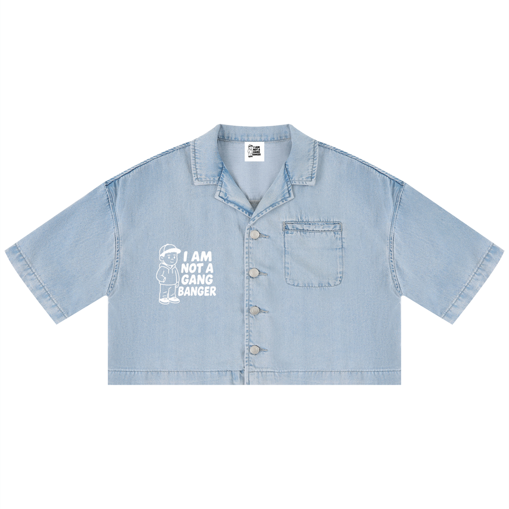 Women's Vintage Wash Boxy Cropped Shirt