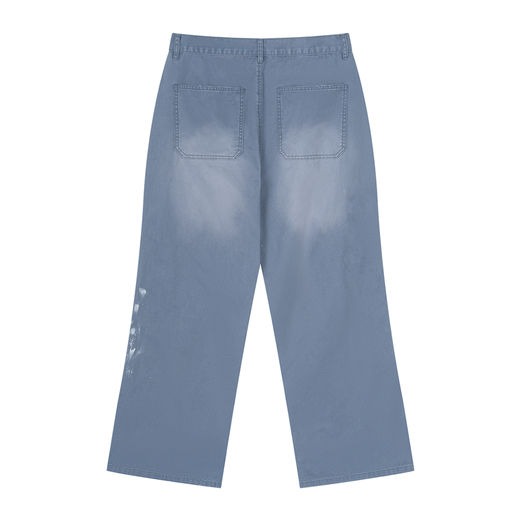 Men's Vintage Wash Splatter Denim Jeans