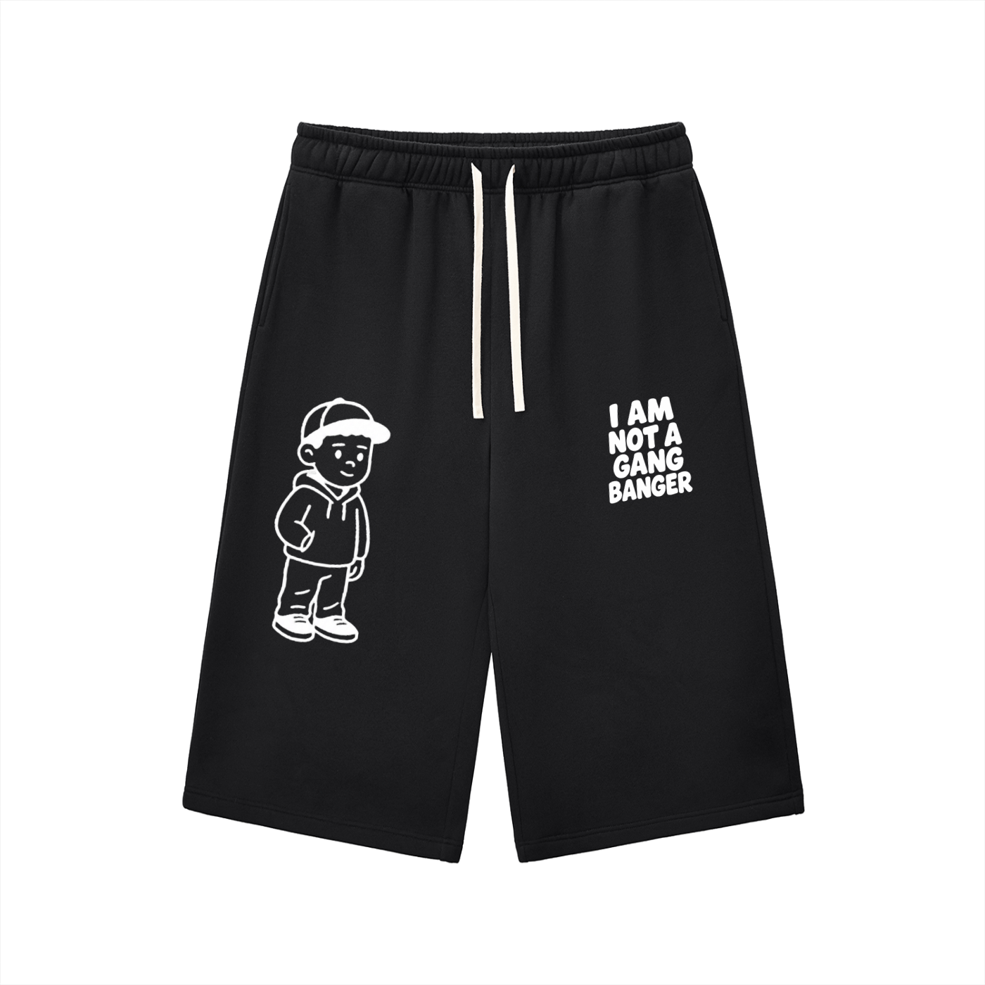 Relaxed Drawstring Three-quarter Sweatpants