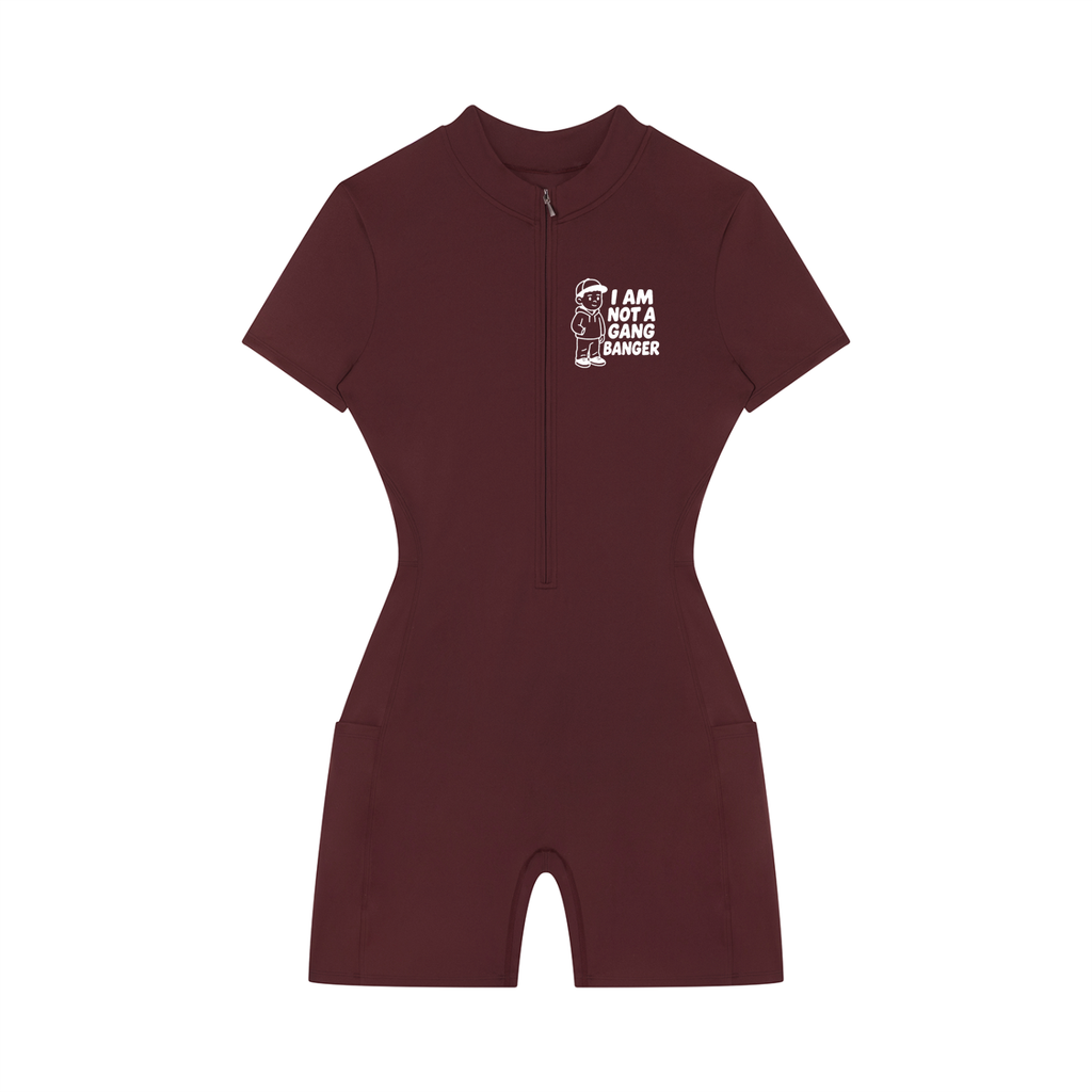 Women's Quarter-Zip Short Sleeve Romper